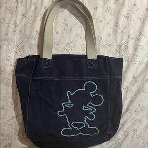 Disney Navy Blue Shoulder Bag with Mickey Outline